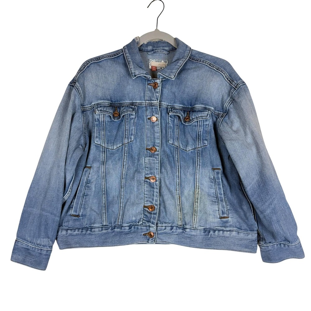 Pilcro Jacket Womens‎ Small Petite Blue Denim Trucker Button Front Pockets